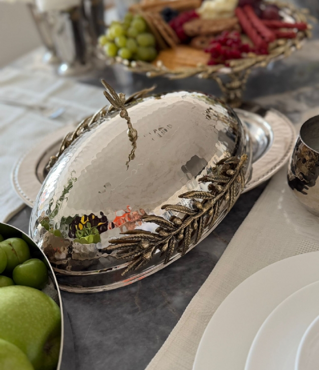 Elbeten home Gold Detayl� Oval Sunumluk